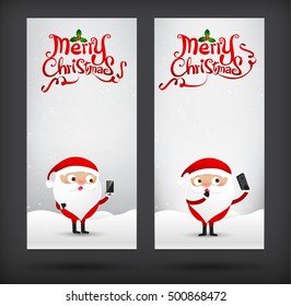 Collection of merry christmas card template with copyspace vector illustration eps10