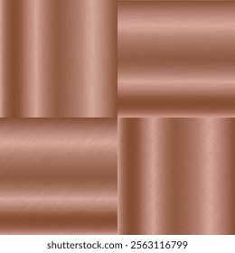 Collection of metallic bronze square textures