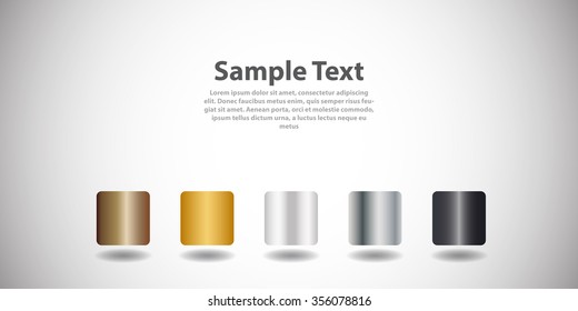 Collection of metallic color with head space sample text, Concept for advertisement template