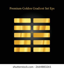 Sammlung von metallischen Gold Farbverlauf Palette Vektorhintergrund.
