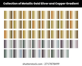 Sammlung von Metall Gold, Silber und Kupfer Gradient