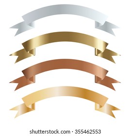 Collection Metallic Gradient Ribbon Stock Vector (Royalty Free ...