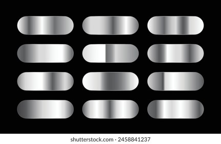 collection of metallic silver gradient palette vector background.