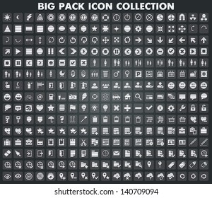 Collection of metallic web and mobile icons and symbols, vector