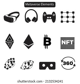 A collection of metaverse icon set, line icons and more. 