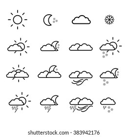 Collection of  Meteorology weather icon (flat vector design)