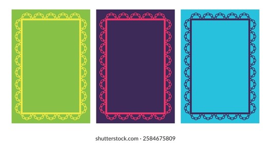 Collection of Mexican templates for invitations. Wedding, Cinco de Mayo, Fiesta, party, birthday. Mexican festival. Vector vertical banner with place for text.	