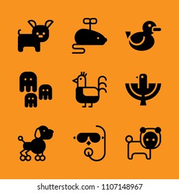 collection, mice, golden and toy poodle icon set. Vector illustration for web and design.