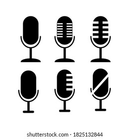 
collection of microphone icons of different types. design vector illustration