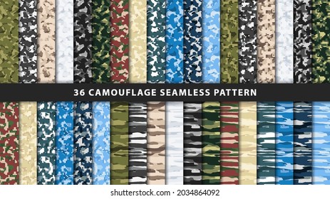 Collection Military And Army Camouflage Seamless Pattern