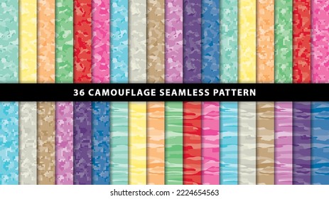 Collection military and army camouflage seamless pattern