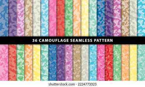 Collection military and army camouflage seamless pattern