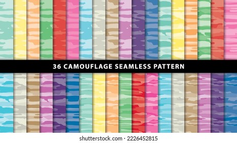 Collection military and army camouflage seamless pattern