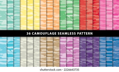 Collection military and army camouflage seamless pattern