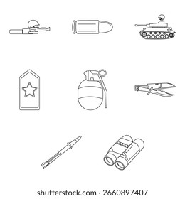 colección del Vector del icono militar