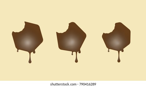 Collection of milk chocolate cake. Form a Pentagon, hexagon and heptagon. Vector illustration.