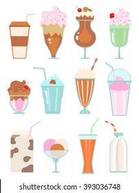 Collection of milkshakes with berries