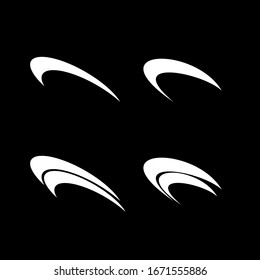 collection minimal black swoosh logo icon design vector illustration