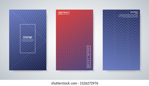 collection of minimal cover template with abstract shapes, vector illustration