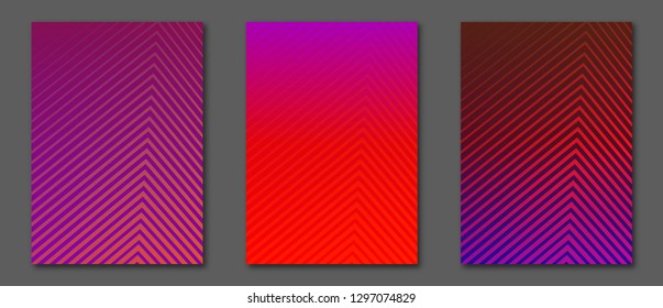 Collection minimal covers design. Cool colorful halftone gradients. Future geometric template.