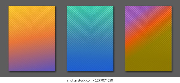 Collection minimal covers design. Cool colorful halftone gradients. Future geometric template.