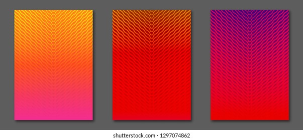 Collection minimal covers design. Cool colorful halftone gradients. Future geometric template.