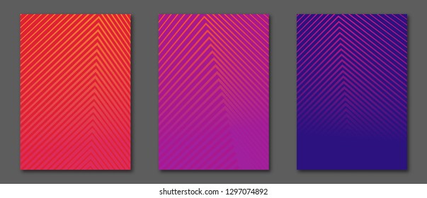 Collection minimal covers design. Cool colorful halftone gradients. Future geometric template.