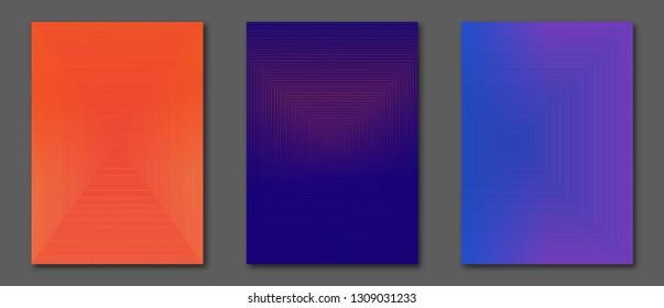 Collection minimal covers design. Cool colorful halftone gradients. Future geometric template.