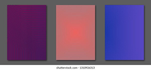 Collection minimal covers design. Cool colorful halftone gradients. Future geometric template.