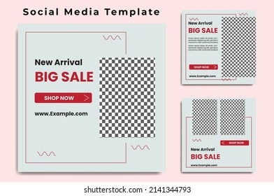 A collection of minimal editable square banner templates. Black, gray and red background color with stripes. Suitable for social media posting and web internet advertising 0201