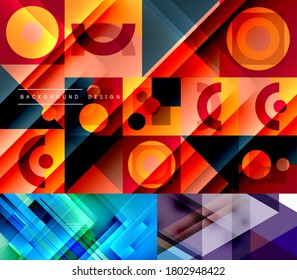 Collection of minimal geometric abstract backgrounds for covers, banners, flyers and posters and other templates