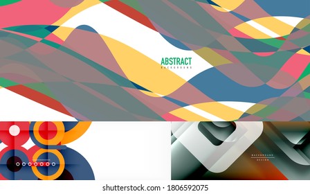 Collection of minimal geometric abstract backgrounds for covers, banners, flyers and posters and other templates