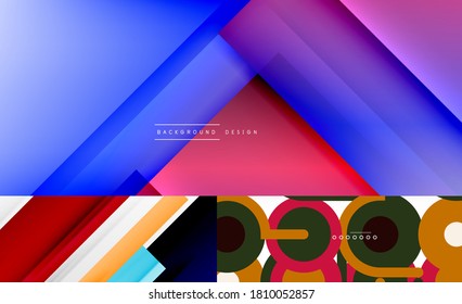 Collection of minimal geometric abstract backgrounds for covers, banners, flyers and posters and other templates