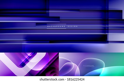 Collection of minimal geometric abstract backgrounds for covers, banners, flyers and posters and other templates