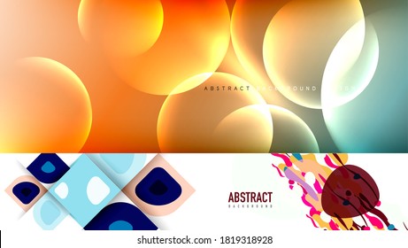 Collection of minimal geometric abstract backgrounds for covers, banners, flyers and posters and other templates