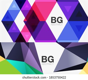 Colección de fondos abstractos geométricos mínimos. Ilustración vectorial para cubiertas, pancartas, volantes y carteles y otros diseños