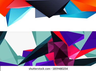 Collection of minimal geometric abstract backgrounds. Vector illustration for covers, banners, flyers and posters and other designs