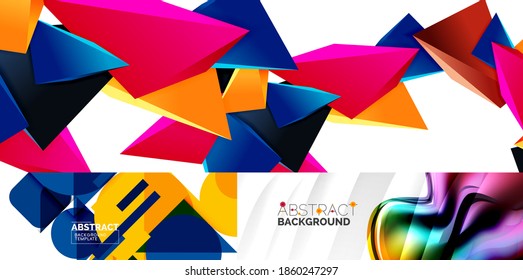 Collection of minimal geometric abstract backgrounds. Vector illustration for covers, banners, flyers and posters and other designs