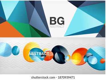 Collection of minimal geometric abstract backgrounds. Vector illustration for covers, banners, flyers and posters and other designs