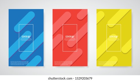 collection of minimal geometry design cover, vector illustration
