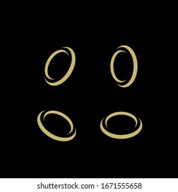 collection minimal gold black ring logo icon design vector illustration