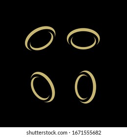 colección minimo logotipo de anillo negro diseño vectorial ilustración