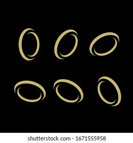 colección minimo logotipo de anillo negro diseño vectorial ilustración