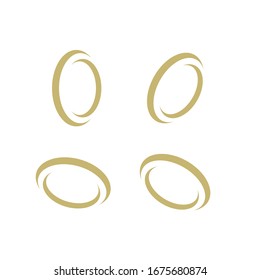 collection minimal gold ring logo icon design vector illustration