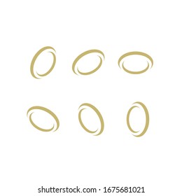 collection minimal gold ring logo icon design vector illustration