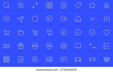 Sammlung von minimalen linearen Icon-Set für E-Commerce und User Interface Design. Reinigen Sie monochrome Liniensymbole für Webdesign, mobile Apps und Online-Shops - Teil 1