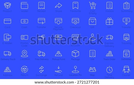 Collection of minimal linear icon set for e-commerce and user interface design. Clean monochrome line icons for web design, mobile apps and online stores - part 2