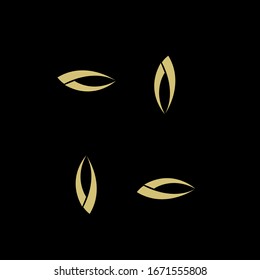 collection minimal swoosh gold black logo icon design vector illustration