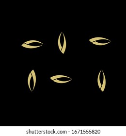 collection minimal swoosh gold black logo icon design vector illustration
