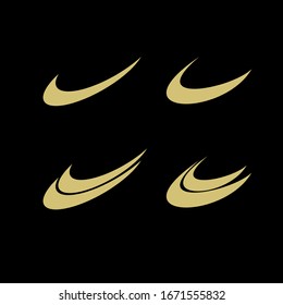 collection minimal swoosh gold black logo icon design vector illustration